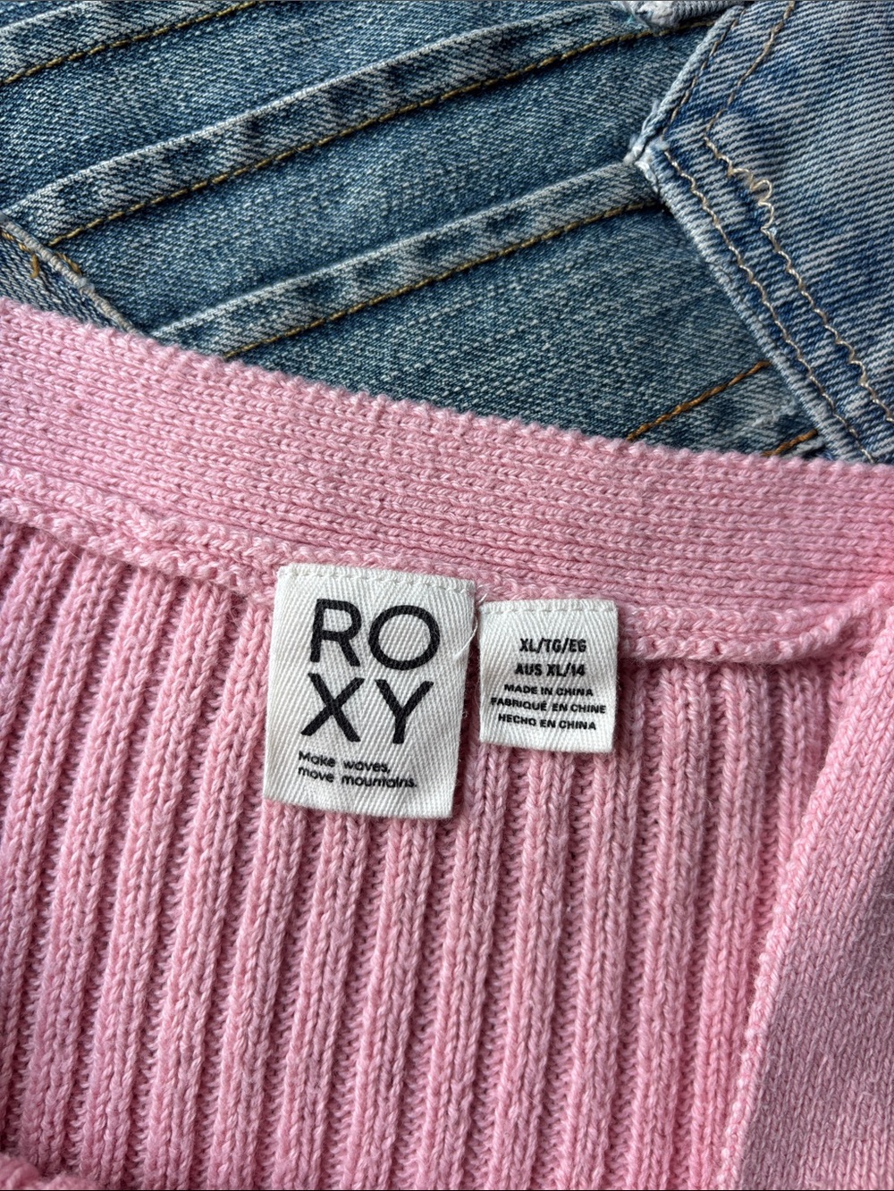 Roxy Pink Ribbed Button-Front Knit Tank - Picture 2 of 4